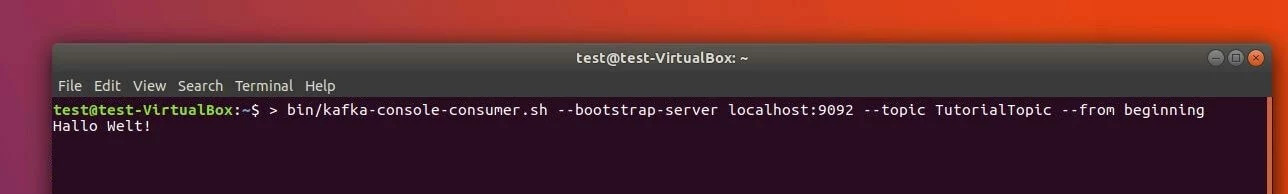 Ubuntu-Terminal: Manueller Start eines Kafka-Consumers