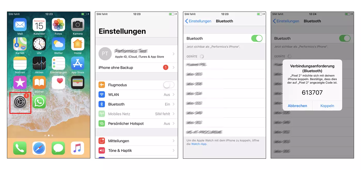 Bluetooth-Pairing unter iOS