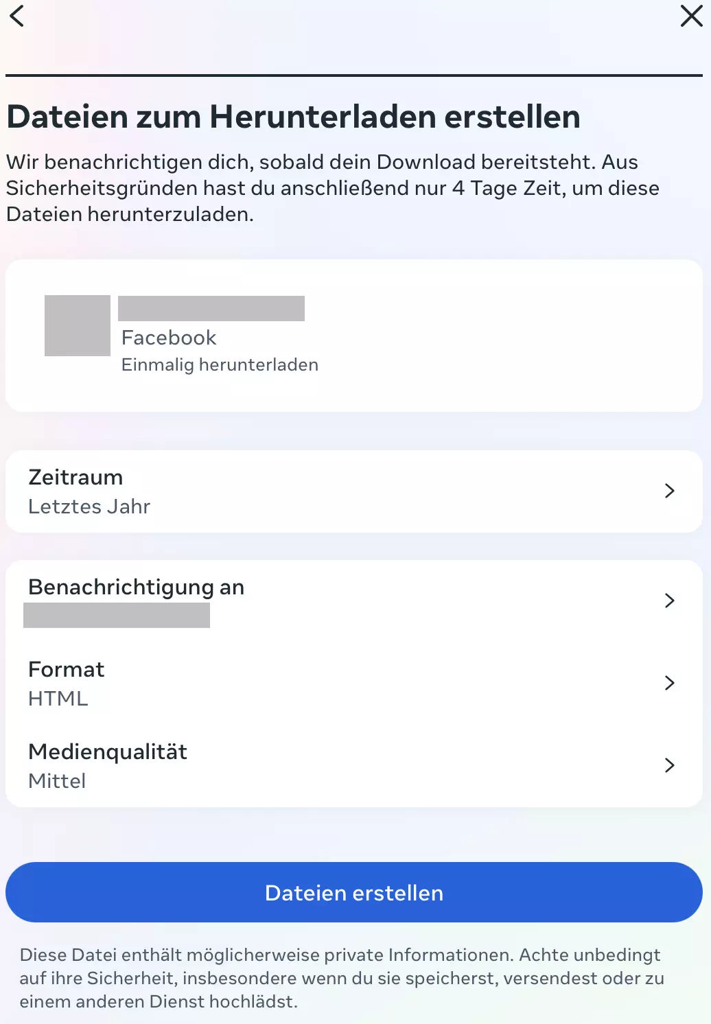 Facebook: Datei zum Herunterladen erstellen