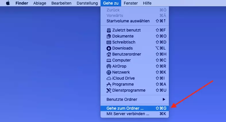 Mac: Schrift installieren: Ordner suchen 