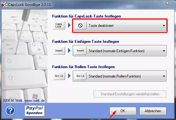 Feststelltaste mit CapsLock Goodbye deaktivieren